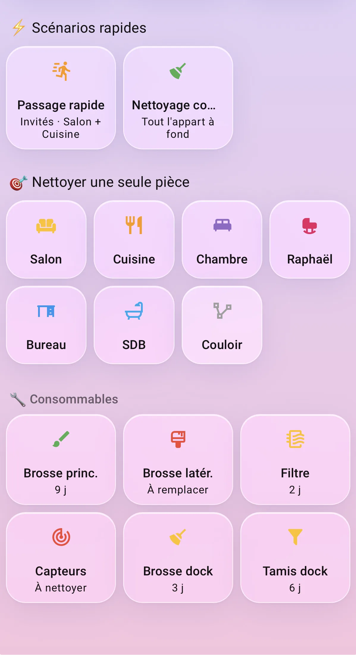 Robot aspirateur — carte interactive
