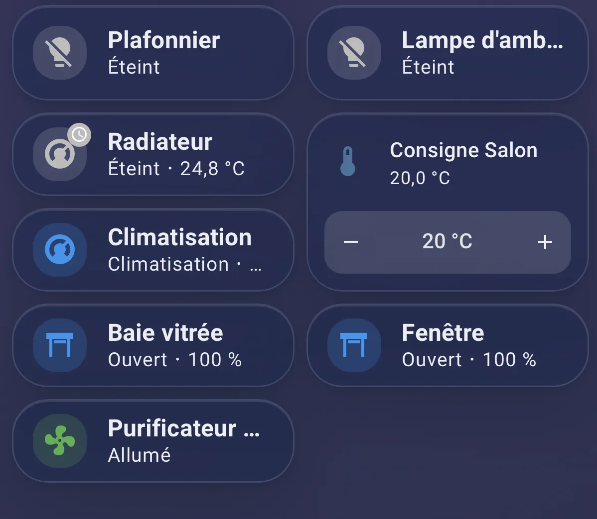 Dashboard principal, écran 3